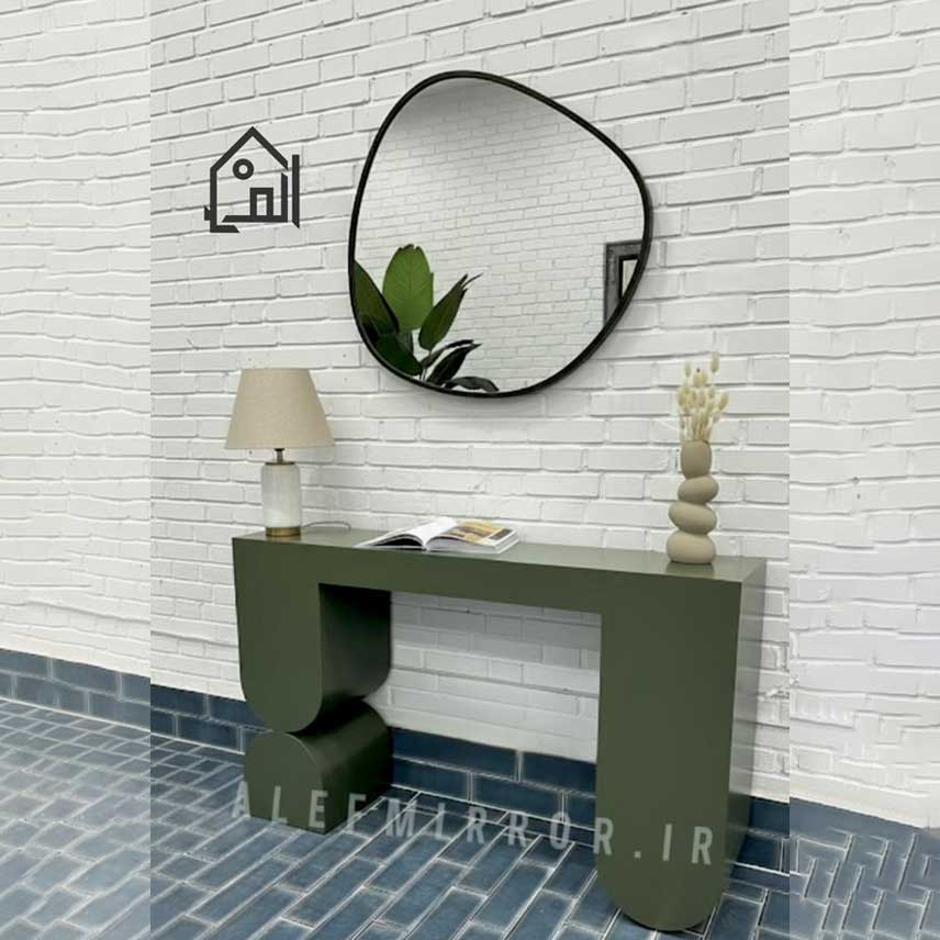میز کنسول چوبی باروک رنگ سبز ارتشی