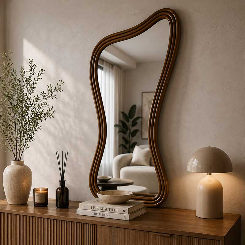 آینه کنسول چوبی الف مدل نوشین